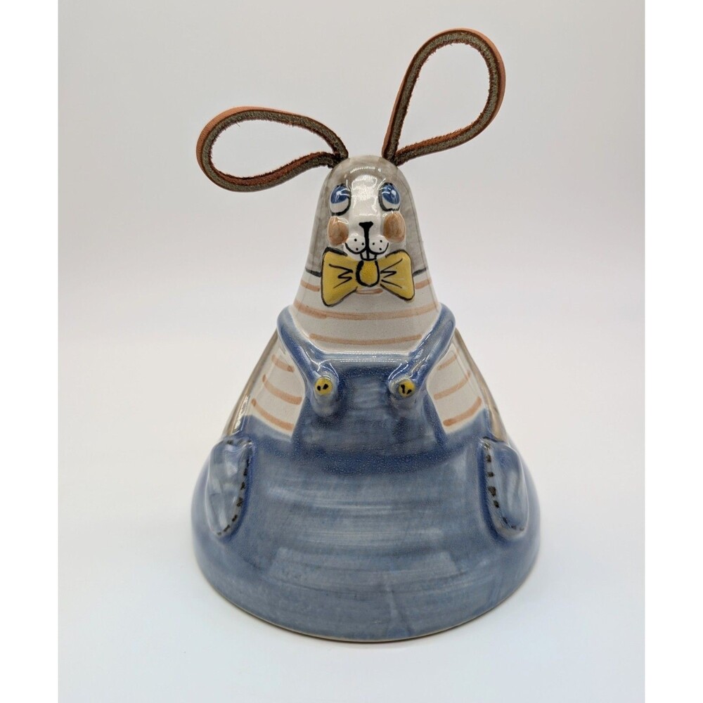 Louisville Stoneware Easter Bunny Rabbit Bell Leather Ears NO BOTTOM
